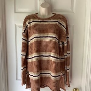 Pinque Sweater Size L Brown and Cream